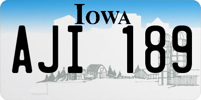 IA license plate AJI189