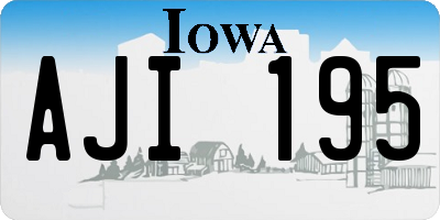 IA license plate AJI195