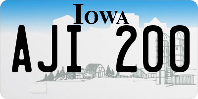 IA license plate AJI200