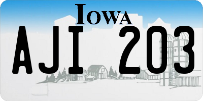 IA license plate AJI203