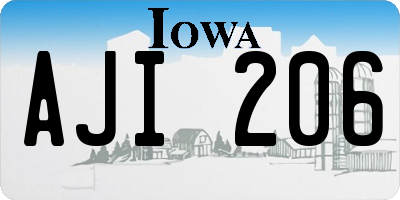 IA license plate AJI206