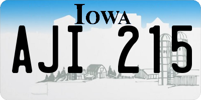 IA license plate AJI215