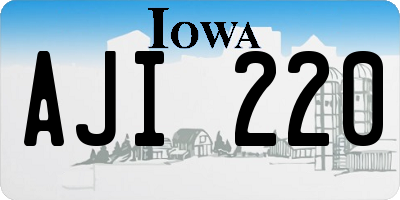 IA license plate AJI220