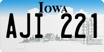 IA license plate AJI221