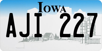 IA license plate AJI227