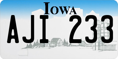 IA license plate AJI233