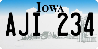 IA license plate AJI234