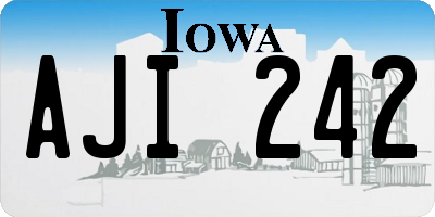 IA license plate AJI242