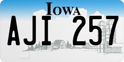 IA license plate AJI257