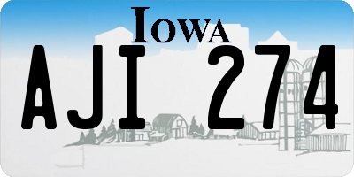 IA license plate AJI274