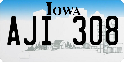 IA license plate AJI308