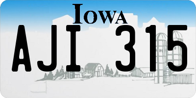 IA license plate AJI315