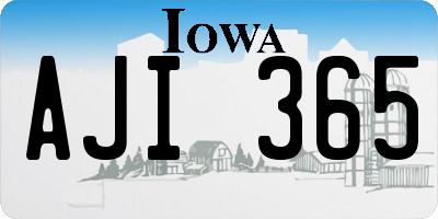 IA license plate AJI365