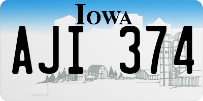 IA license plate AJI374