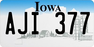 IA license plate AJI377