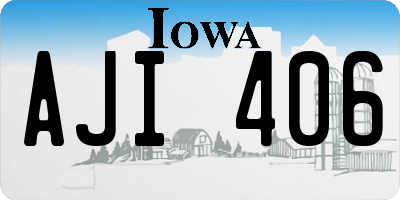 IA license plate AJI406