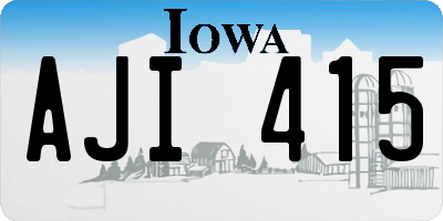IA license plate AJI415