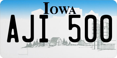 IA license plate AJI500