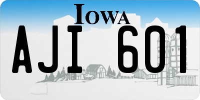IA license plate AJI601