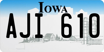 IA license plate AJI610