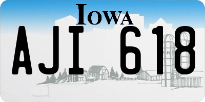IA license plate AJI618