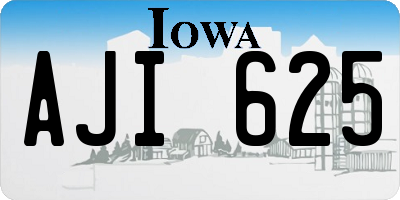 IA license plate AJI625