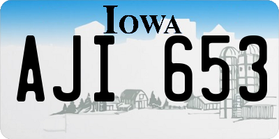 IA license plate AJI653