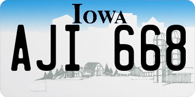 IA license plate AJI668