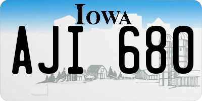 IA license plate AJI680