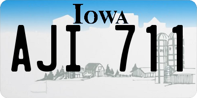 IA license plate AJI711