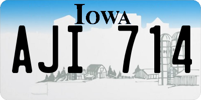 IA license plate AJI714