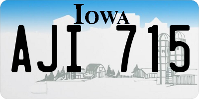 IA license plate AJI715