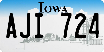 IA license plate AJI724