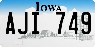 IA license plate AJI749