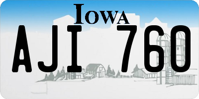 IA license plate AJI760