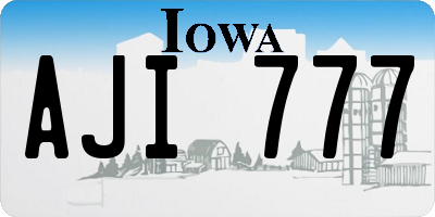 IA license plate AJI777