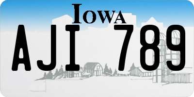 IA license plate AJI789