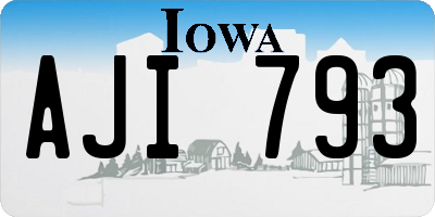 IA license plate AJI793