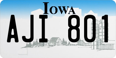 IA license plate AJI801