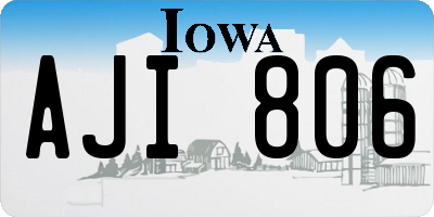 IA license plate AJI806