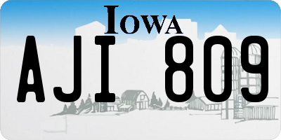 IA license plate AJI809