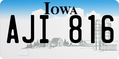 IA license plate AJI816