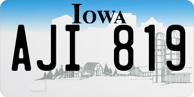 IA license plate AJI819