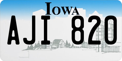 IA license plate AJI820