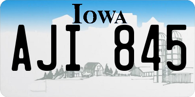 IA license plate AJI845