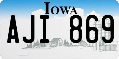 IA license plate AJI869