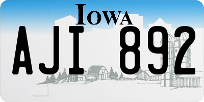 IA license plate AJI892