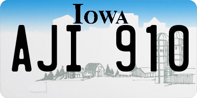 IA license plate AJI910