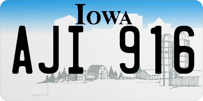 IA license plate AJI916