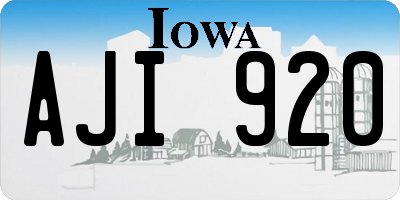 IA license plate AJI920